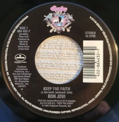 Bon Jovi "Keep The Faith / I Wish Every Day Could Be Christmas" VG+ - Image 1 of 3