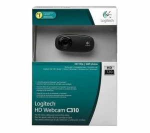 NEW IN RETAIL BOX Logitech C310 HD 720p WebCam Built in Microphone 5MP Black - Afbeelding 1 van 5