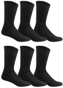 Fruit Of The Loom Mens Cushioned Crew Socks 6-Pair - Picture 1 of 4