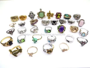 wholesale rings 12pc frog owl cz rhinestone fashion jewelry mixed lot - Picture 1 of 11