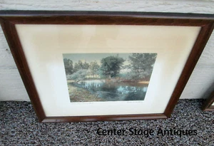 ART-WN  WALLACE NUTTING "The Swimming Pool" HAND TINTED SIGNED FRAMED PRINT - Picture 1 of 14
