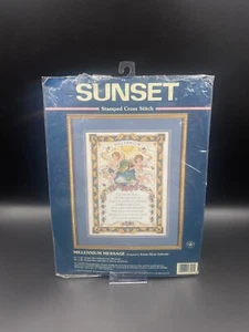 Dimensions Sunset Stamped Cross Stitch Millennium Message Karen Zabroski Vintage - Picture 1 of 12
