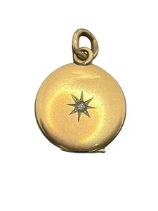 Victoriano Starburst Medallón Redondo Colgante para Collar Antiguo Oro Relleno - Imagen 1 de 17