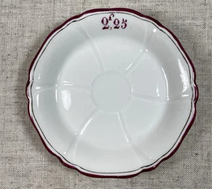 Antike Französische Absinth Untertasse 2f25 Burgunder Rand Goldrand Charlionais Panassier - Bild 1 von 11