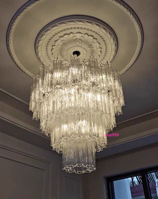 Candelabro francês Murano pingente de sala de estar luz colorido vidro foyer luminária - Imagem 1 de 4