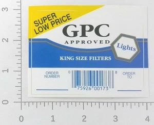 Vintage GPC Approved Lights King Filters RJ Reynolds Tobacco Advertising Sticker - Bild 1 von 1