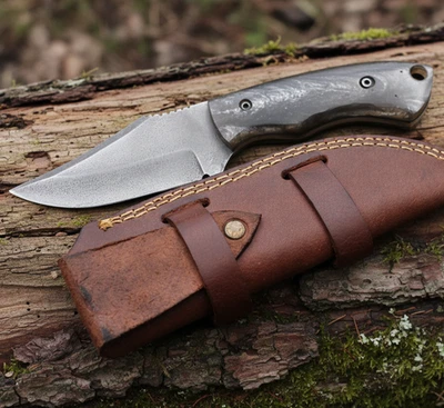 Hand-Forged Carbon Steel Skinner Knife | Custom Hunting Knife | Resin Handle - Image 1 of 4