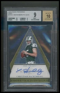 Panini Preferred #174 2016 Christian Hackenberg Gold BGS 9 #/10 - Imagen 1 de 2