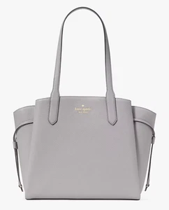 Kate Spade Dumpling Gray Pebbled Leather Tote Bag KL012 Purse NWT $499 Retail - Picture 1 of 7