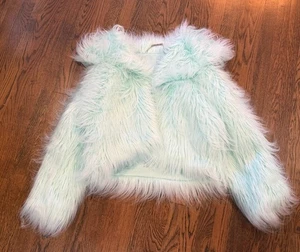 New Taylor Swift Life Showgirl Green Faux Fur Jacket Sequin Dress Coat  XL / 2XL - Picture 1 of 4