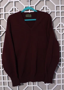 Peter Scott Pullover Herren Große 44 Weinrot 100% Lammwolle Reine Schurwolle Schottland - Bild 1 von 19