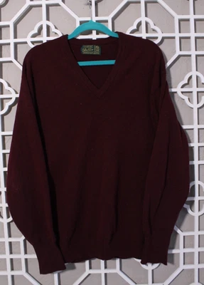 Peter Scott Pullover Herren Große 44 Weinrot 100% Lammwolle Reine Schurwolle Schottland - Bild 1 von 4