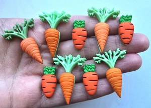 9 x Craft Buttons CARROT CROP Easter Bunny Snowman Christmas Veg Dress It Up - Picture 1 of 2