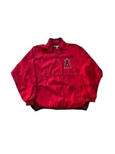 VTG Majestic Anaheim Angels 1/2 Zip Warm Up Training Jacket Size Large - Picture 1 of 5