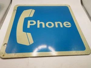1980er Metall 12 x 12 ZOLL Telefonzelle Schild doppelseitig Aluminium - Bild 1 von 2