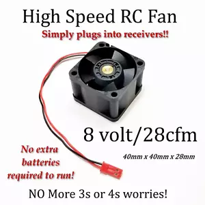 Ventilador de refrigeración de alta velocidad 40 mm motor sin escobillas frío RCP Xtreme hasta 8,4 voltios 28cfm - Imagen 1 de 24