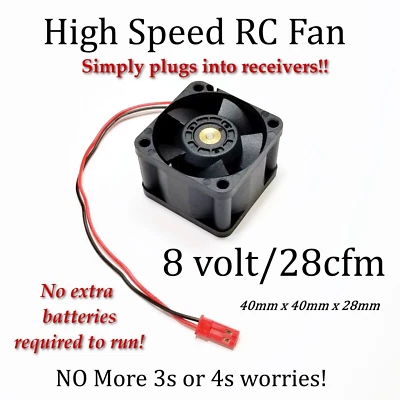 RCP Xtreme Cool High Speed 40mm Cooling Fan up to 8.4volts 28cfm - Image 1 of 4
