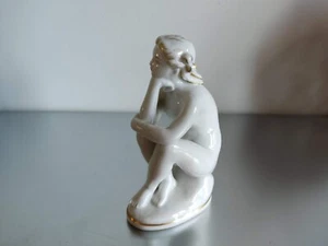 Vintage russische LFZ Porzellan Statue nacktes/nacktes Mädchen Lomonossow Figur - Bild 1 von 11