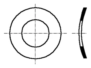 200X 1115618 Unterlegscheibe Feder,gebogen M1,6 D=4mm h=0,45mm DIN 137A BOSSARD - Bild 1 von 1