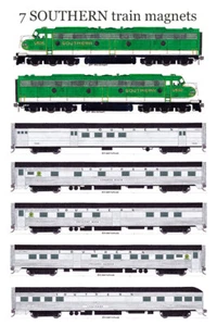 Southern Railway Southern Crescent set of 7 magnets Andy Fletcher - Picture 1 of 1