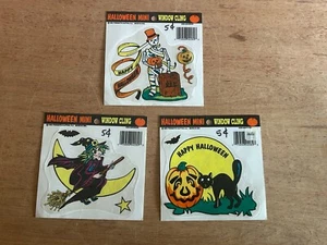 Halloween Mini Fenster klammer Hexe schwarze Katze Jack O Laterne Skelett Lot 1992 Vintage - Bild 1 von 14