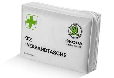 Original Skoda KFZ Auto Verbandtasche Verbandkasten DIN 13164:2022 Inkl. Masken • 24.90€
