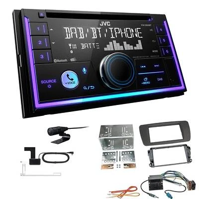JVC 2-DIN MP3 Autoradio Bluetooth DAB+ für Seat Ibiza IV ab 2008 tuamgrau - Bild 1 von 4