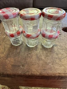 Lot of 6 Empty Bonne Maman Glass Jelly Jam Jars Great for Crafts DIY Organize - Picture 1 of 3