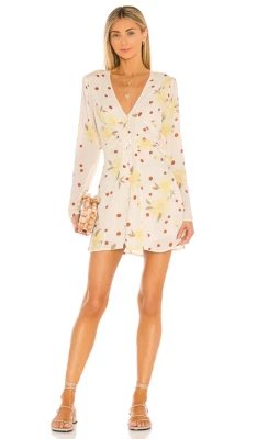 FREE PEOPLE NEW $128 Date Night Mini Polka Dot Shirred Casual Dress Size Small - Image 1 of 4