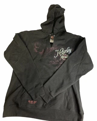 Harley Davidson Black Hoodie Pullover Sweatshirt M - Image 1 of 4