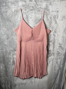 Express Womens Blush Pleated Maxi Dress Size Extra Large  Sleeveless  - Picture 1 of 8