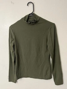 Express World Brand Womens Green Knit Turtleneck Sweater Cozy Comfy Size Medium - Picture 1 of 5