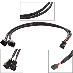 Kabel 3-polig geflochten Y-Verdoppler 3 PIN -> 3PIN + 2PIN Gehäuselüfter - Bild 1 von 4