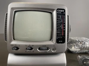 Coby Portable 5" B&W TV with AM/FM Radio - NEVER USED - TV1CBY CX-TV1 - Picture 1 of 5