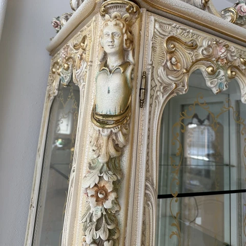 Italian Silik 3D Curio China Display Cabinet Italy  French dresser armoire Cover