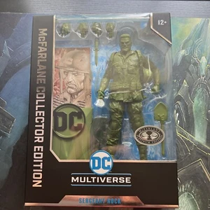 SERGEANT ROCK PLATINUM CHASE. MCFARLANE DC COLLECTOR EDITION, NIB - Picture 1 of 4