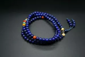 Lapislazuli Gebetsperle blau Lapis Armbänder Mala Armband 3 Schichten Armbänder - Bild 1 von 10