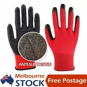 1/12 Pairs AntiSlip Gloves Work Safety Working Mechanic Gloves Garden Builder AU - Picture 1 of 6