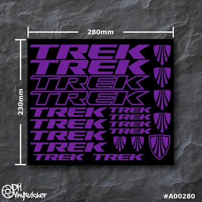 Trek Stickersatz Lila | Aufklebersatz Set Fahrrad eBike BMX MTB eMTB Rahmen