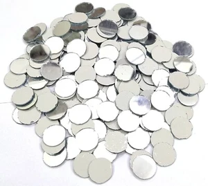 50pc Round Shape Craft Glass Mirror, Mirror Embellishments, Size 20mm x 20mm - Picture 1 of 6