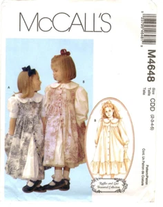 McCall's Sewing Pattern Toddler Girl's DRESS & PINAFORE M4648 Sz 2-3-4-5 UNCUT - Picture 1 of 4