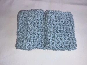 LOTE DE 2 XL PLATOS/LAVAR ROPA DE ALGODÓN GANCHILLO EN AZUL CLARO - Imagen 1 de 7
