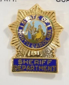 NORTH CAROLINA STATE SEAL GOLD TIE PIN C504 STYLE SHERIFF DEPARTMENT BADGE - Picture 1 of 3