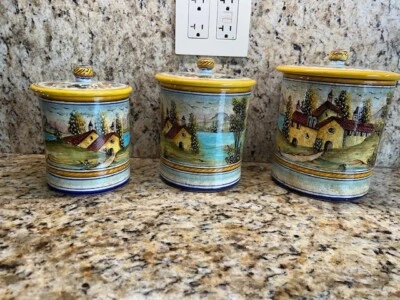 DERUTA ITALIAN POTTERY CANISTERS TUSCANY - Image 1 of 4