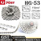 116 Links Bicycle Chain For CN-HG53 LX 9 Speed Deore  Mountain Bike Chains  AU