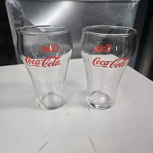 Coca Cola Coke Bell Shaped Glass 10 ounce Glassware Set of Two - Picture 1 of 2