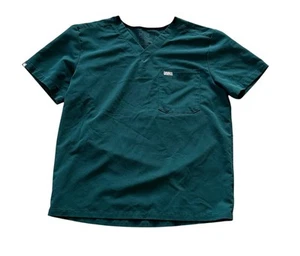 FIGS Technical Collection Leon Scrub Top Mens Large Forest Green Black Trim - Picture 1 of 4