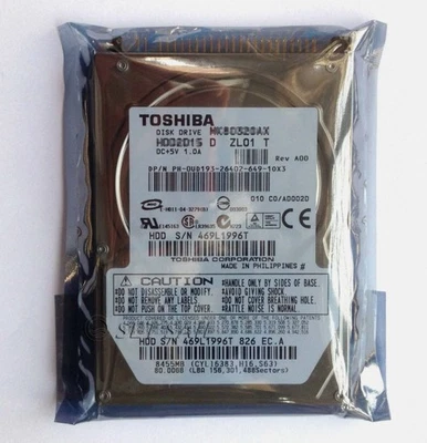 TOSHIBA 80 GB 80GB PATA HDD 2.5" 16 MB 5400 RPM IDE Laptop Hard Disk Drive - Image 1 of 2