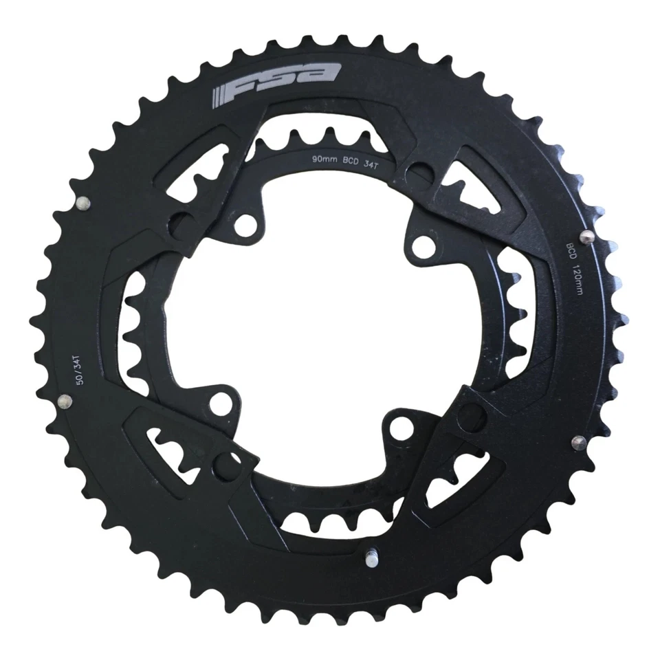 FSA Road bike Chainring Set 50T 34T Alloy 11 speed 120BCD 90BCD 4 Bolt - Image 1 of 4