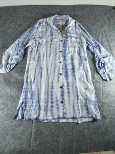 raya sun tie die button down shirt long Size M - Picture 1 of 7